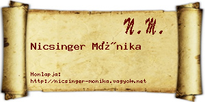 Nicsinger Mónika névjegykártya