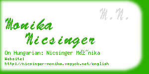 monika nicsinger business card